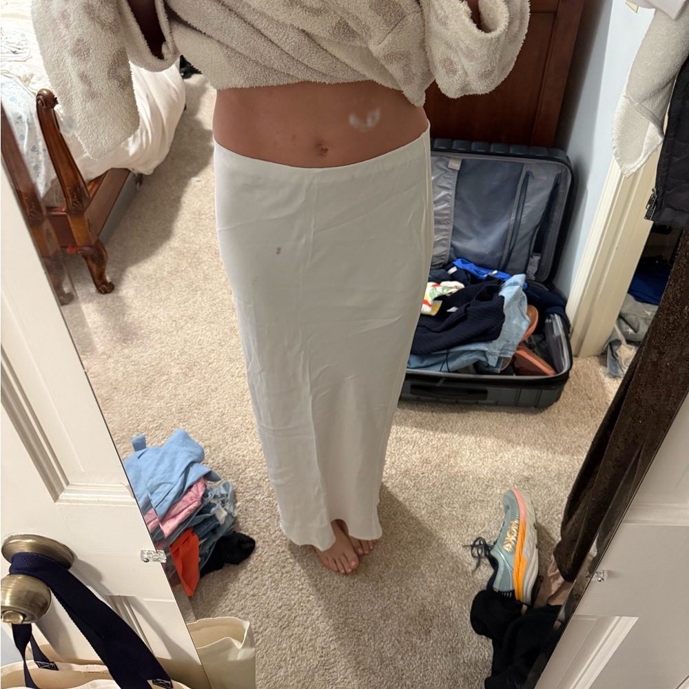 Elegant White Maxi Skirt Anthropology